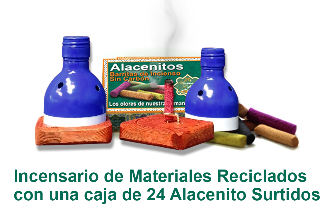 Incensario Reciclado y Cajita de Surtido - Azul Incensario Reciclado y Cajita de Surtido